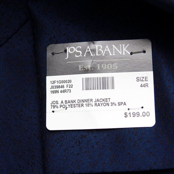 44L‎ JOS A BANK Tailored Fit Satin Shawl Lapel Jacquard Dinner Jacket C080654 - Picture 5 of 8